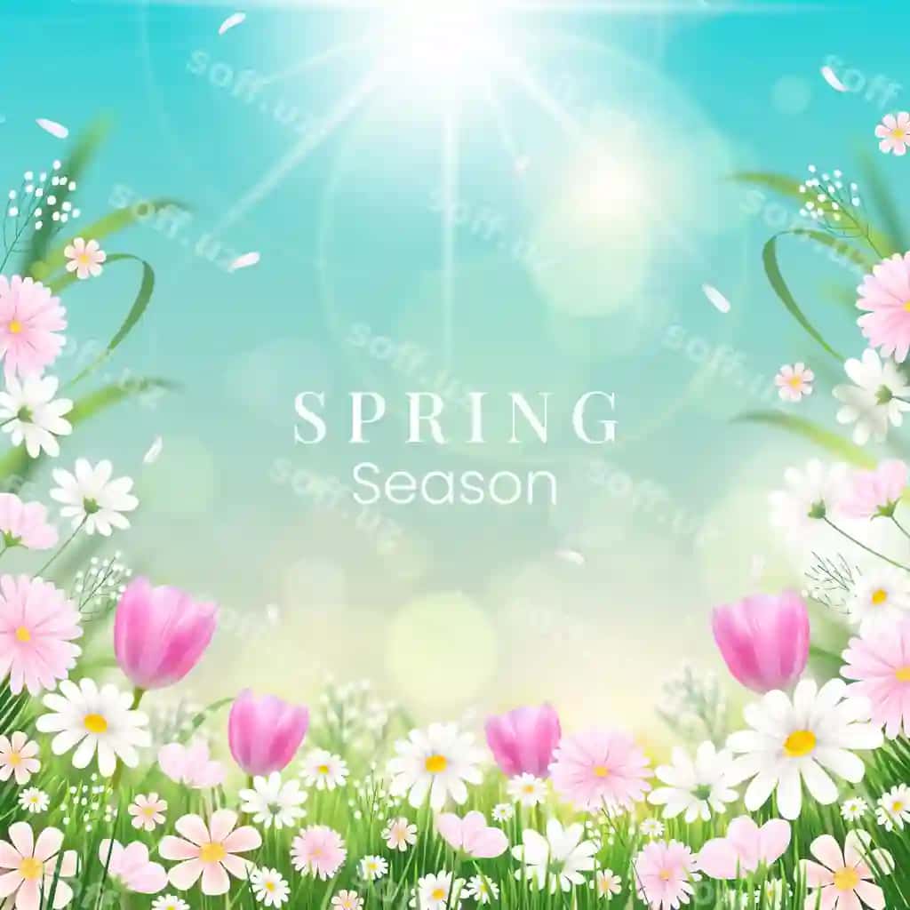 Haqiqiy bahor vaqti illustratsiyasi | Realistic spring time illustration