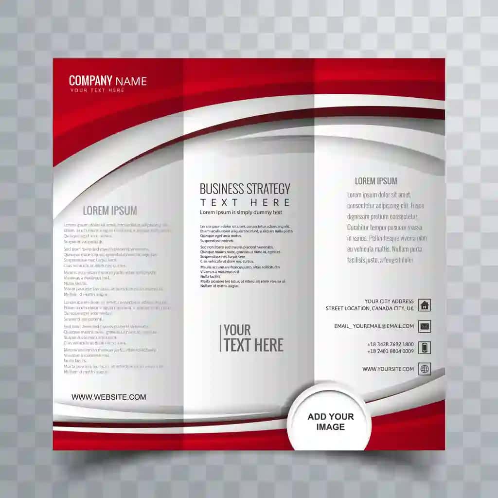 Nafis ijodiy to'lqinli uch qavatli broshyura shablonlari dizayni | Elegant creative wavy trifold brochure template design