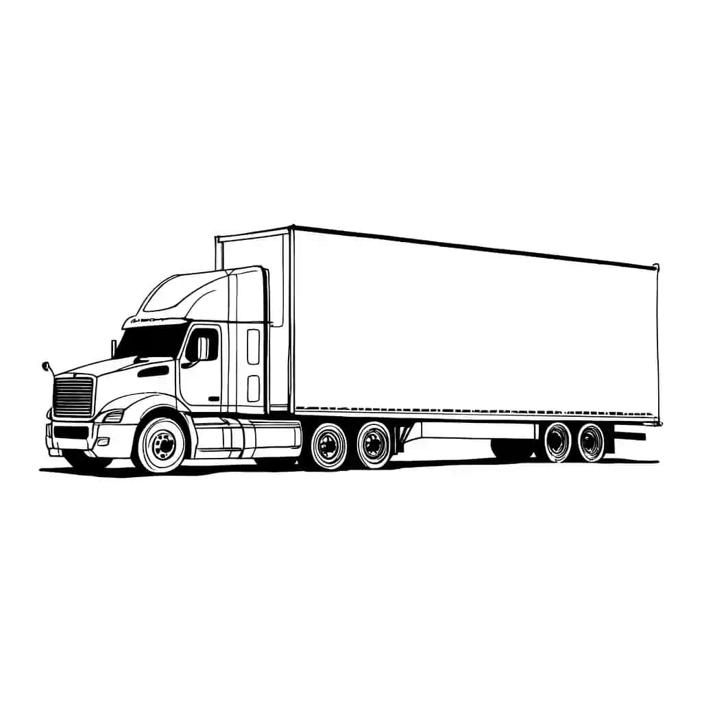 Bo'sh to'rtburchak yuk tirkamasi bo'lgan katta yuk mashinasi vektor illyustratsiyasi | Large truck with blank rectangular cargo trailer vector illustration