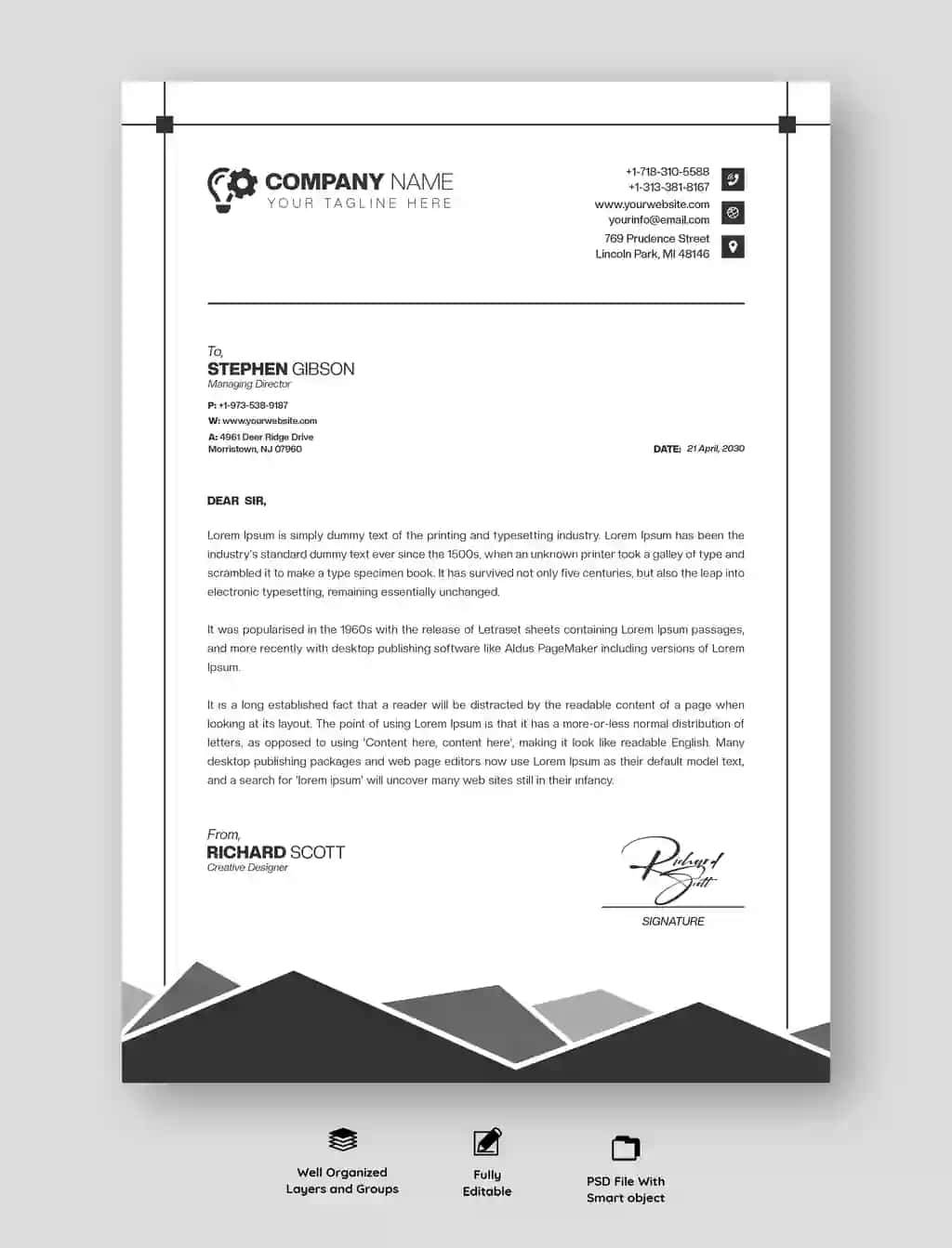 Zamonaviy biznes korporativ blanka shablonlari | Modern business corporate letterhead template