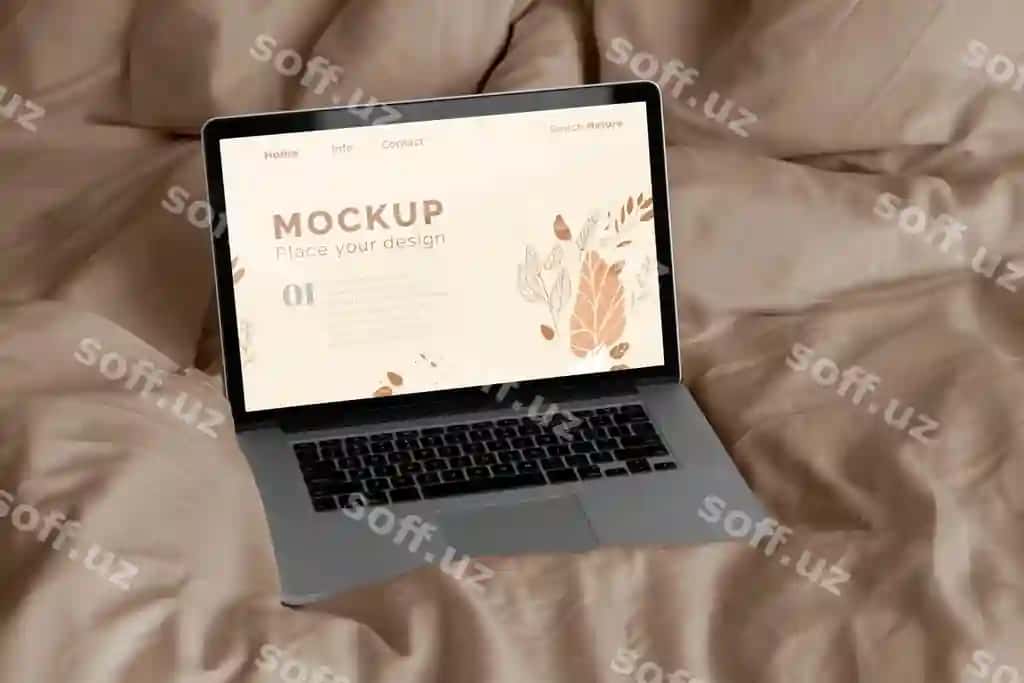 Laptop uchun yotoqxonani masxara qilish | Mock up laptop bedroom