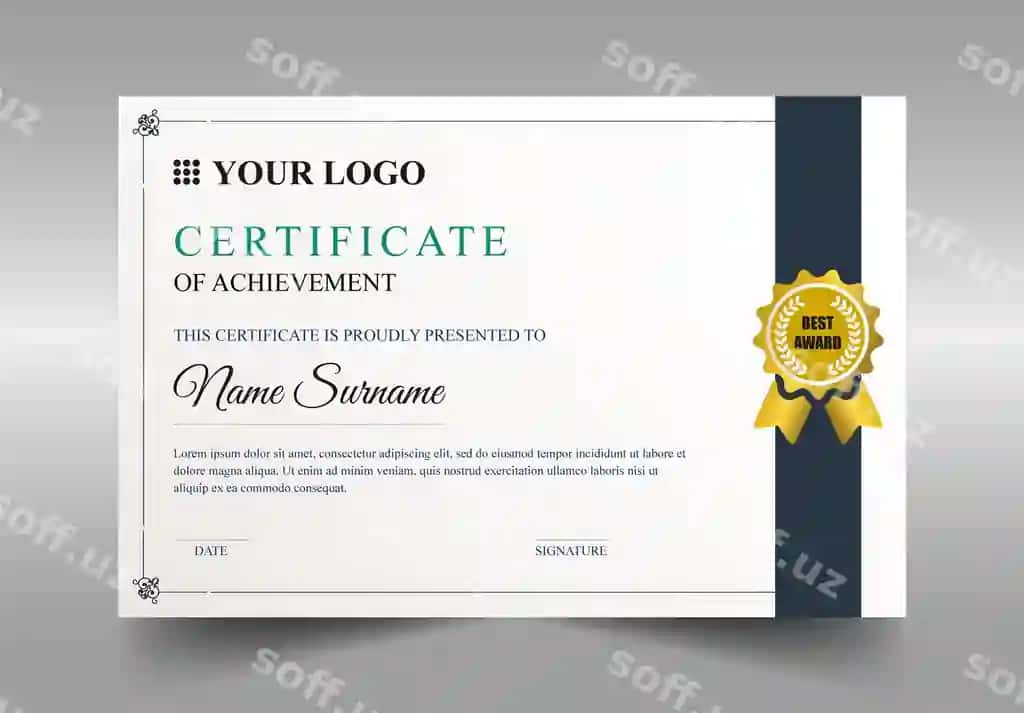 Sertifikat shablon psd | Certificate template psd