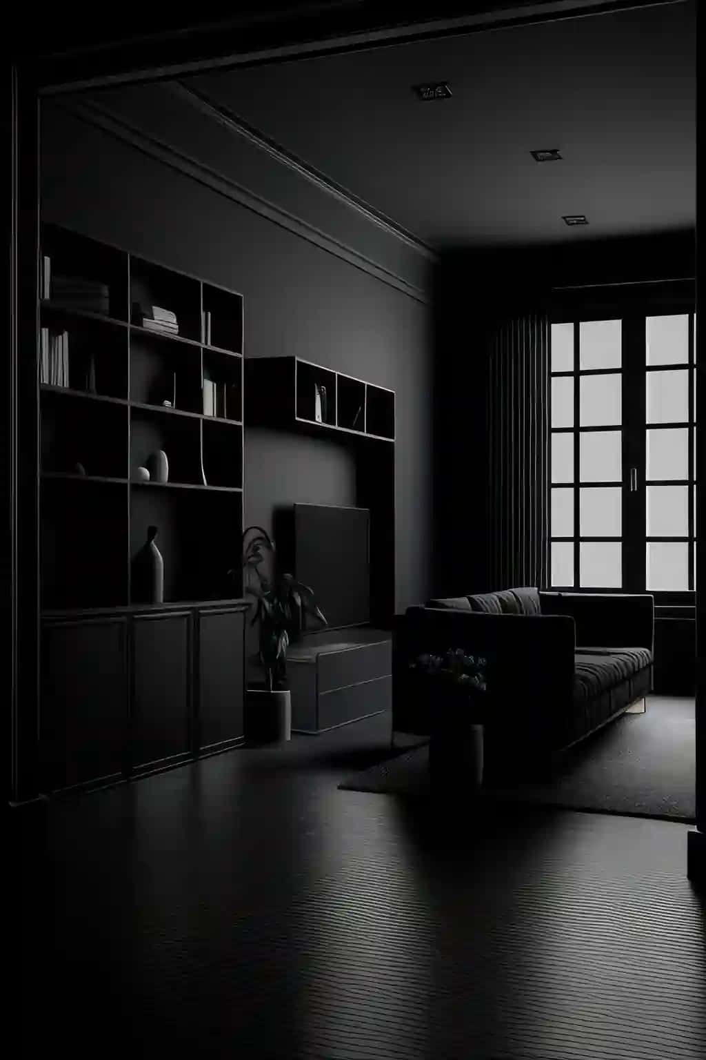 Hashamatli mebellar bilan bezatilgan chiroyli qora va oq yashash xonasi | Beautiful living room black white with luxurious furniture