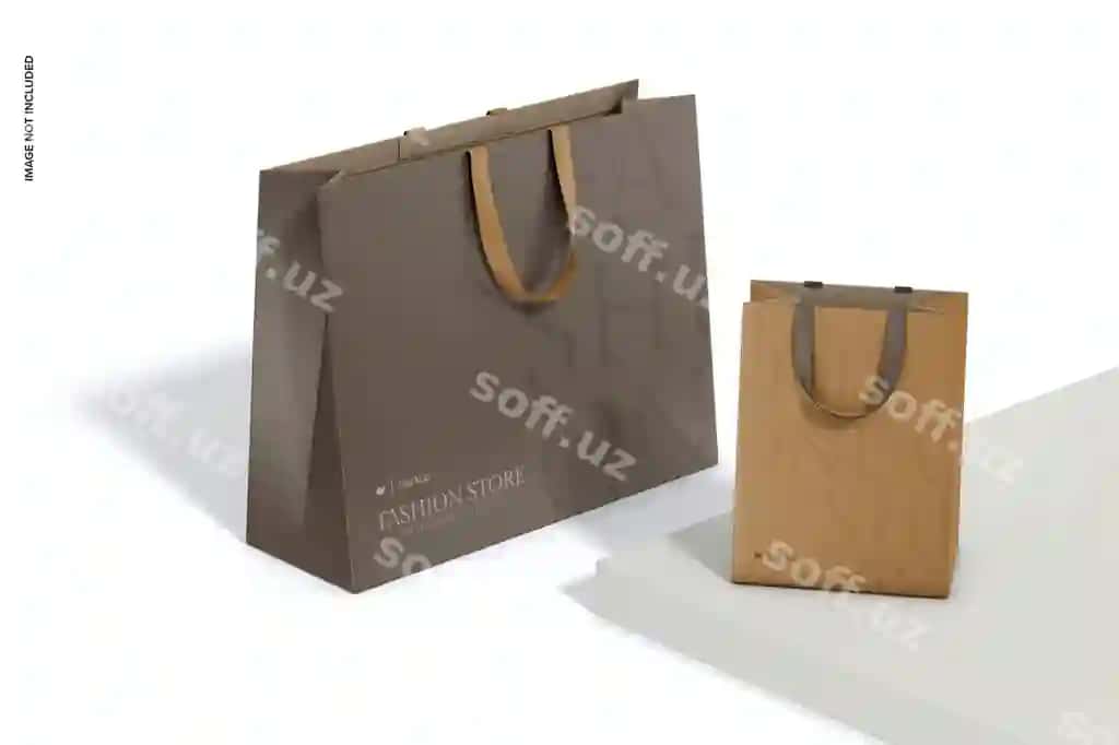 Moda do'konining sumkalari maketi 02 | Fashion store bags mockup 02