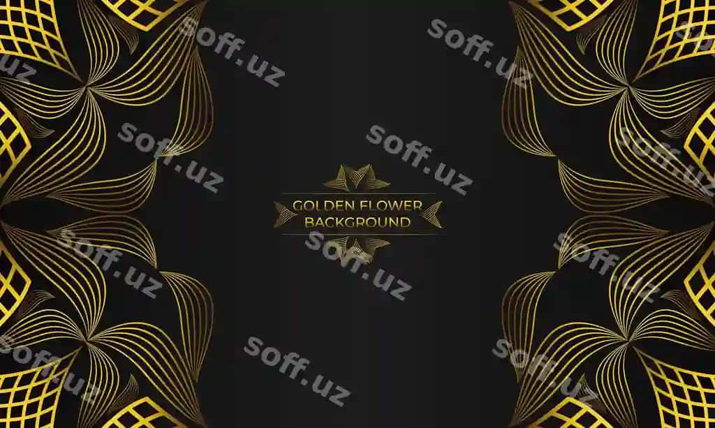 Mavhum gulli oltin chiziqlar bilan bezatilgan hashamatli fon | Luxury background with abstract floral golden lines