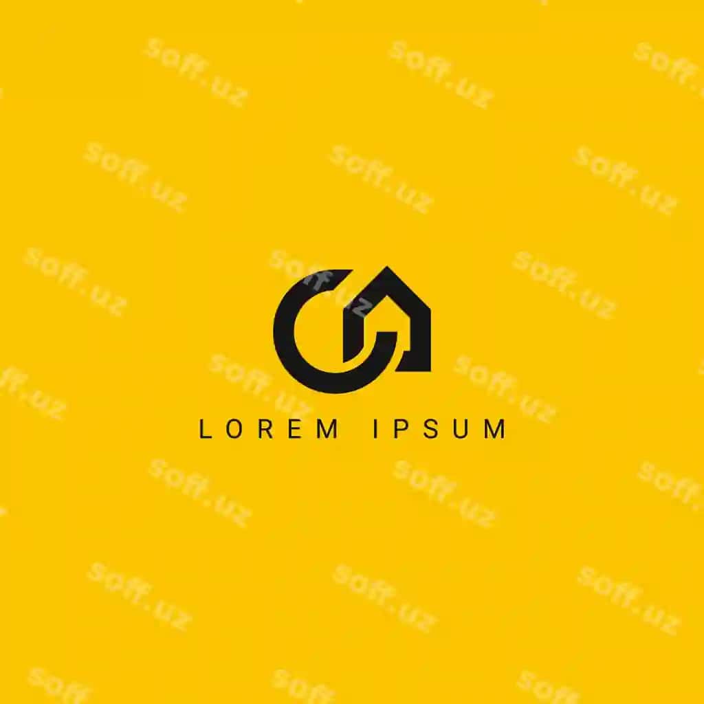 Abstrakt C harfi ko'chmana emir uy logotipi dizayni vektor illustratsiyasi | Abstract letter c real estate house logo design vector illustration