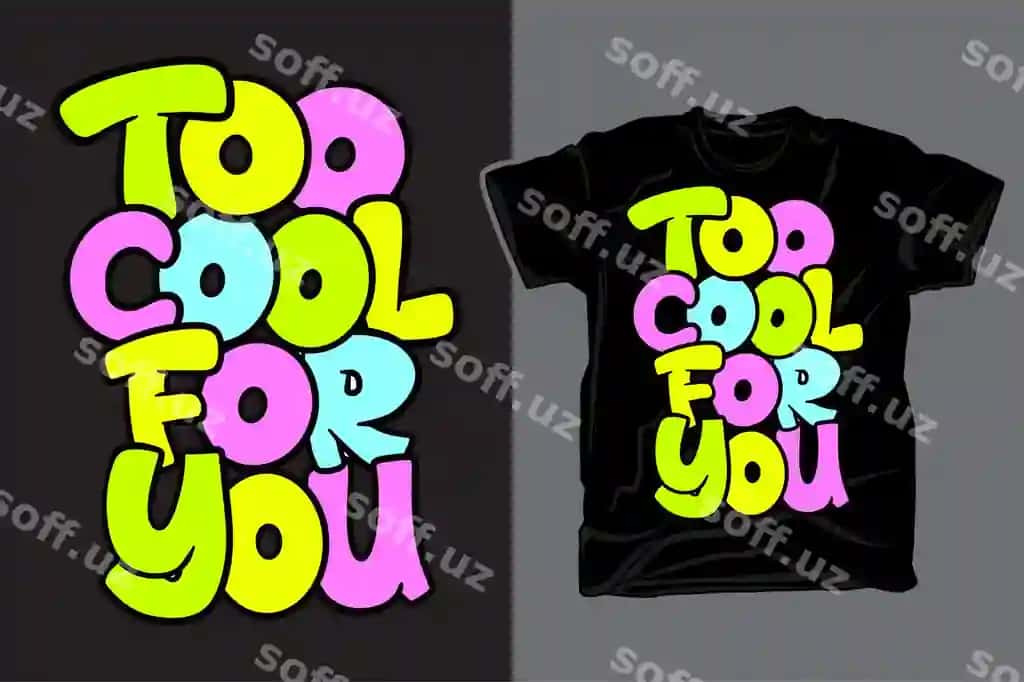 Siz uchun juda ham so'ng tipografiya t-shirt dizayni | Too cool you typography t shirt design