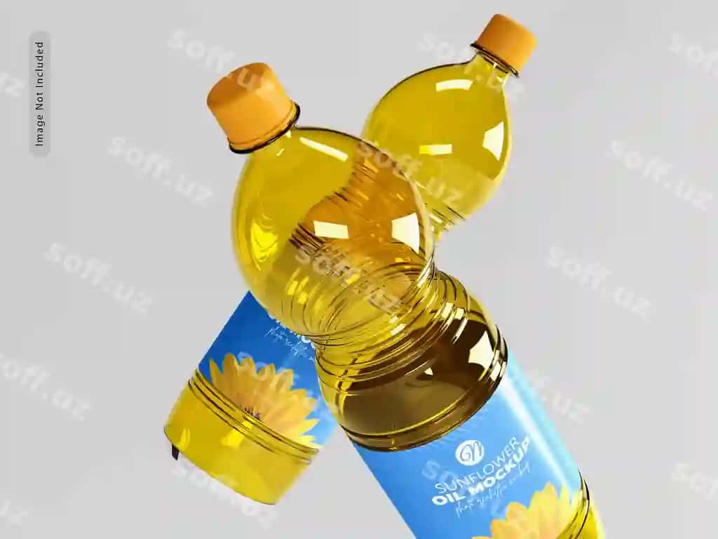Qizilqovoq yogʻi shisha namunasi | Sunflower oil bottle mockup