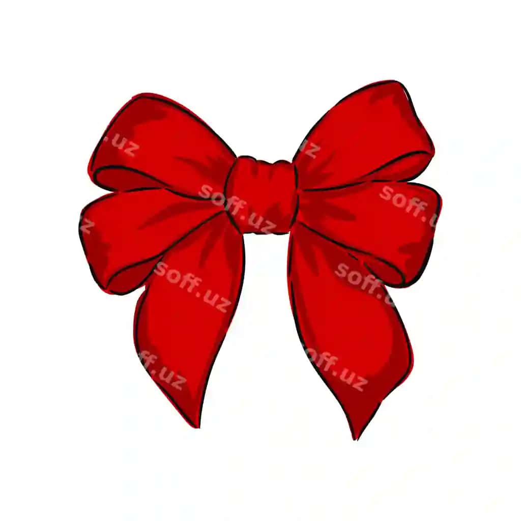 Qo'lda chizilgan qizil kamon izolyatsiya qilingan oq fon | Hand drawn red bow isolated white background