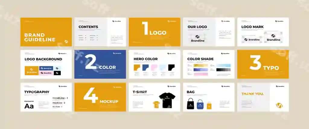 Logotip brend strategiyasi qo'llanmasi zamonaviy brend ko'rsatmalari shabloni | Logo brand strategy guide modern brand guidelines template