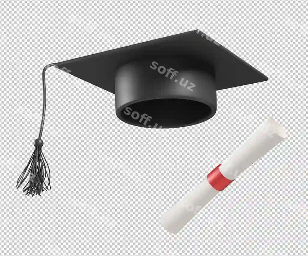 Bitiruv toga shlyapa 3d tasvir | Graduation toga hat 3d illustration