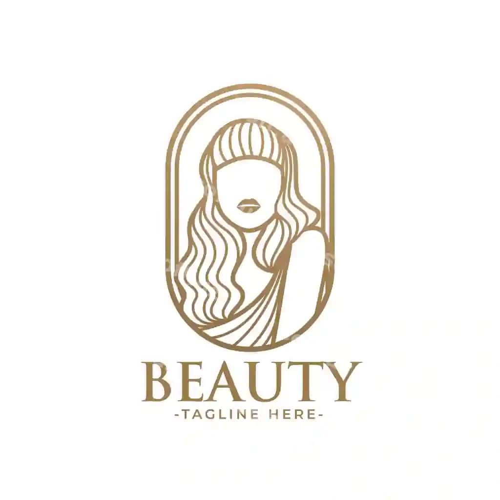 Oltin go'zallik ayol feminniy logotip shabloni | Golden beauty woman feminine logo template