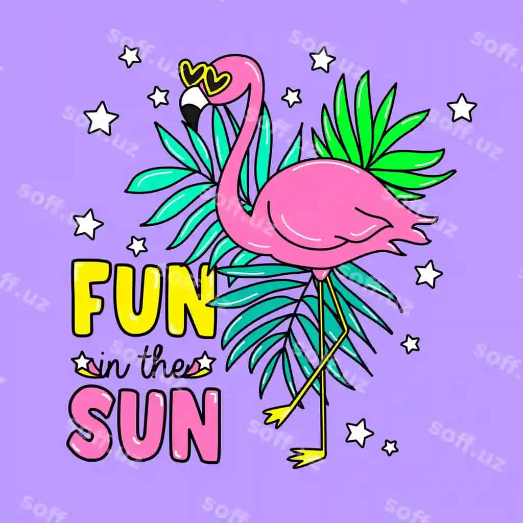 Binafsha flamingo yaproqlar bilan | Pink glamingo with leaves