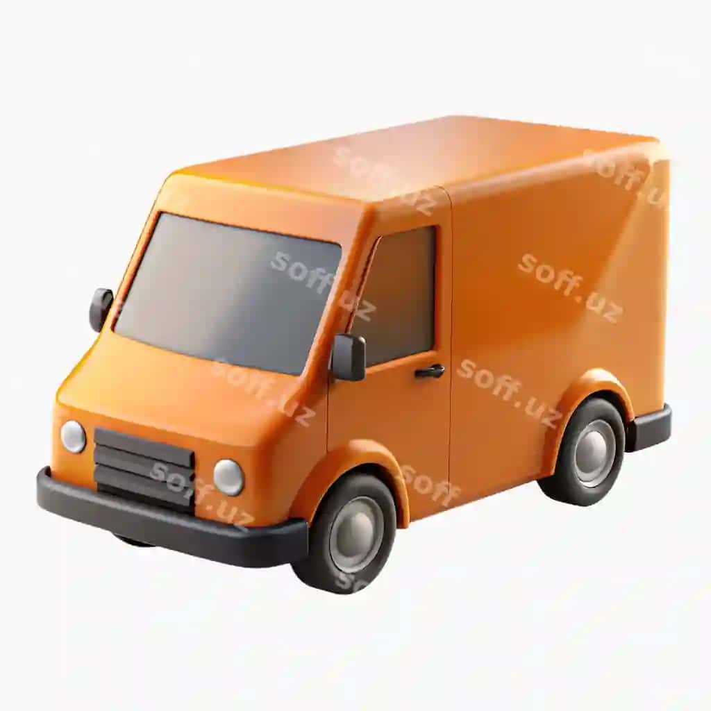 Apelsin yog'och kabina tomonli yuk avtomobili | Orange truck with word cab side