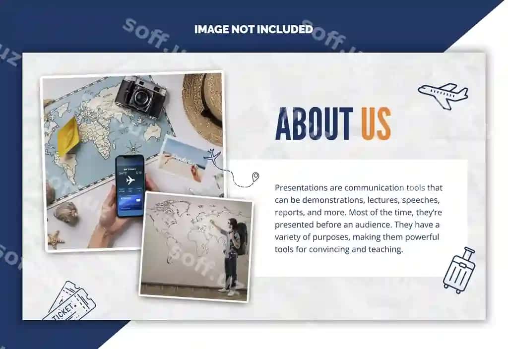 Biz haqimizda sayohat taqdimoti shabloni | About us travel presentation template