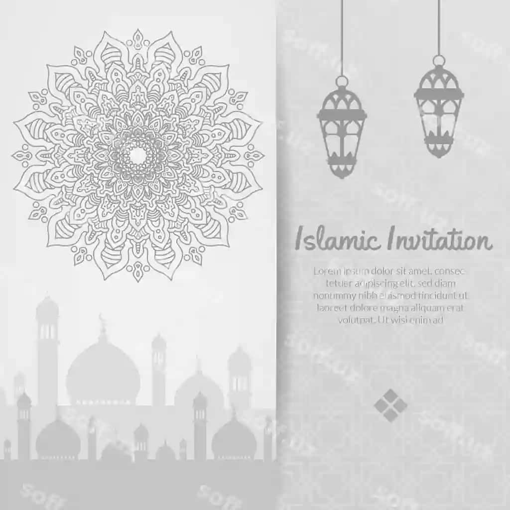 Islomiy taklifnoma Ramazon Kareem Eid al-Adha Eid al-Fitr bezatma | Islamic invitation ramadhan kareem eid al adha eid al fitri ornamental