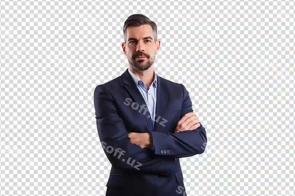 Portret biznesmen qo'li oq izolyatsiya qilingan fonni kesib o'tdi | Portrait businessman arm crossed white isolated background