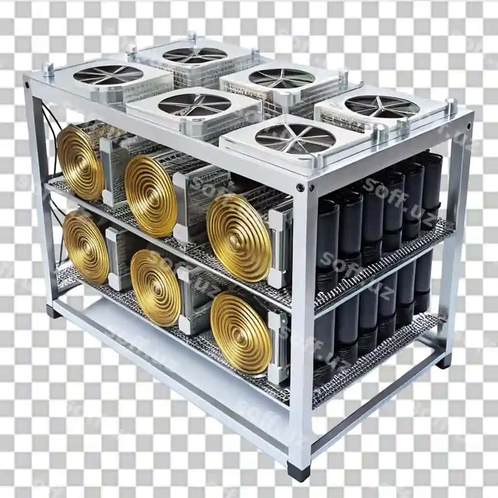 Bitcoin koresh ajraltirilgan transparent fon | Bitcoin mining isolated transparent background