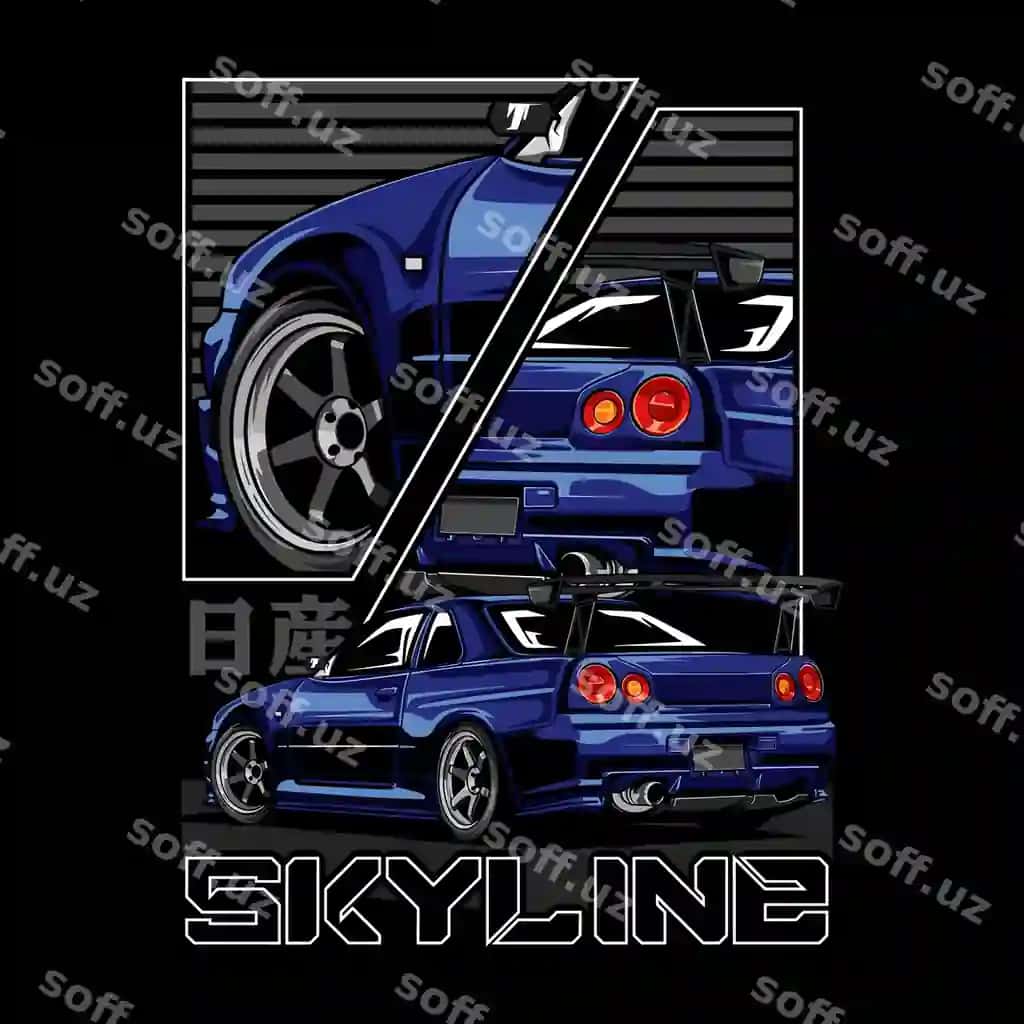 Yapon yuqori texarish mashina poster dizayni | Japanese high performance car poster design