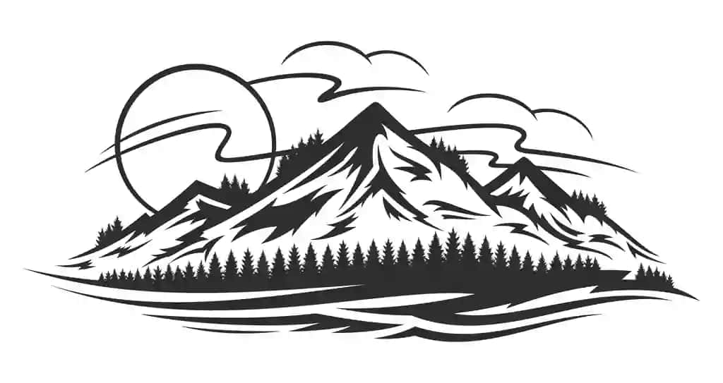 Vektor tog 'manzarasi | Vector mountain landscape