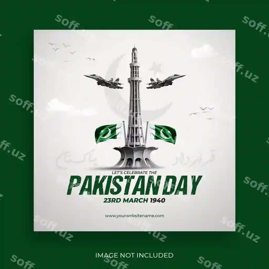 23 mart Pokiston kuni minar e pakistan ijtimoiy media posti bilan | 23rd march pakistan day with minar e pakistan social media post
