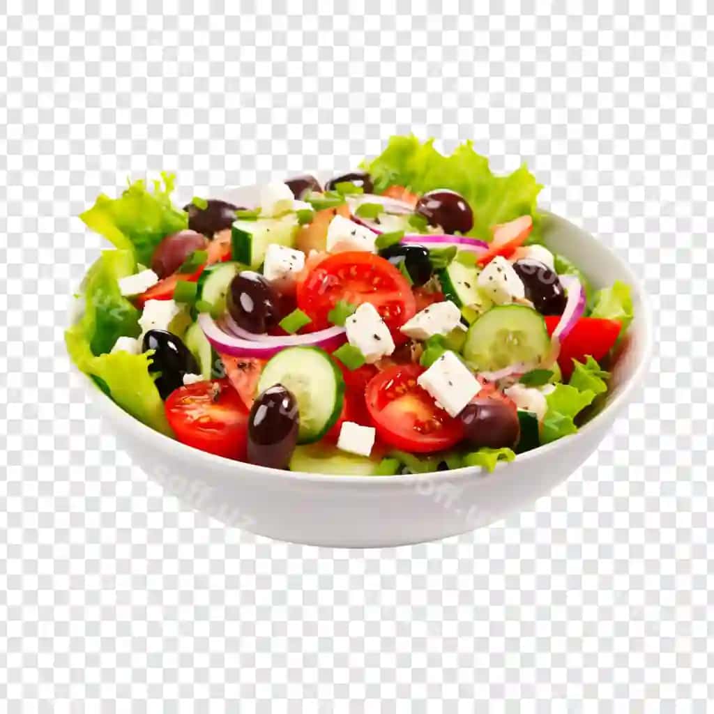 Sabzavotli shaffof fon bilan mazali salat idishi | Bowl tasty salad with vegetables transparent background