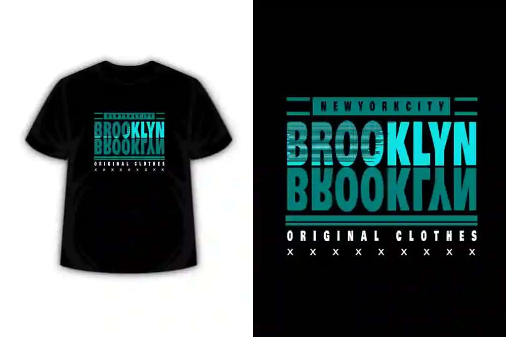 Nyu-York Siti Bruklin tipografiyasidagi futbolka dizayni | New york city brooklyn typography t shirt design