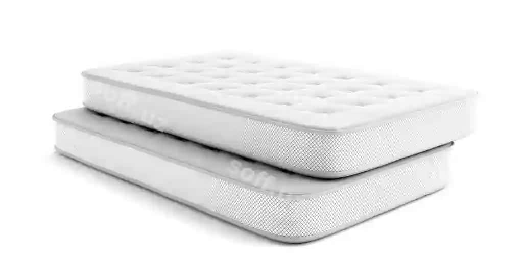 Ikki yakka matraslar ajraltirilgan oq fonda 3d illustratsiyasi | Mattresses two single isolated white background 3d illustration