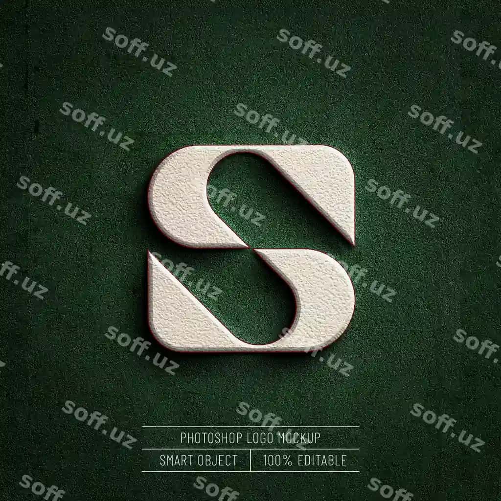 3D realistik kumush logotipli beton devor | 3d realistic silver logo mockup concrete wall