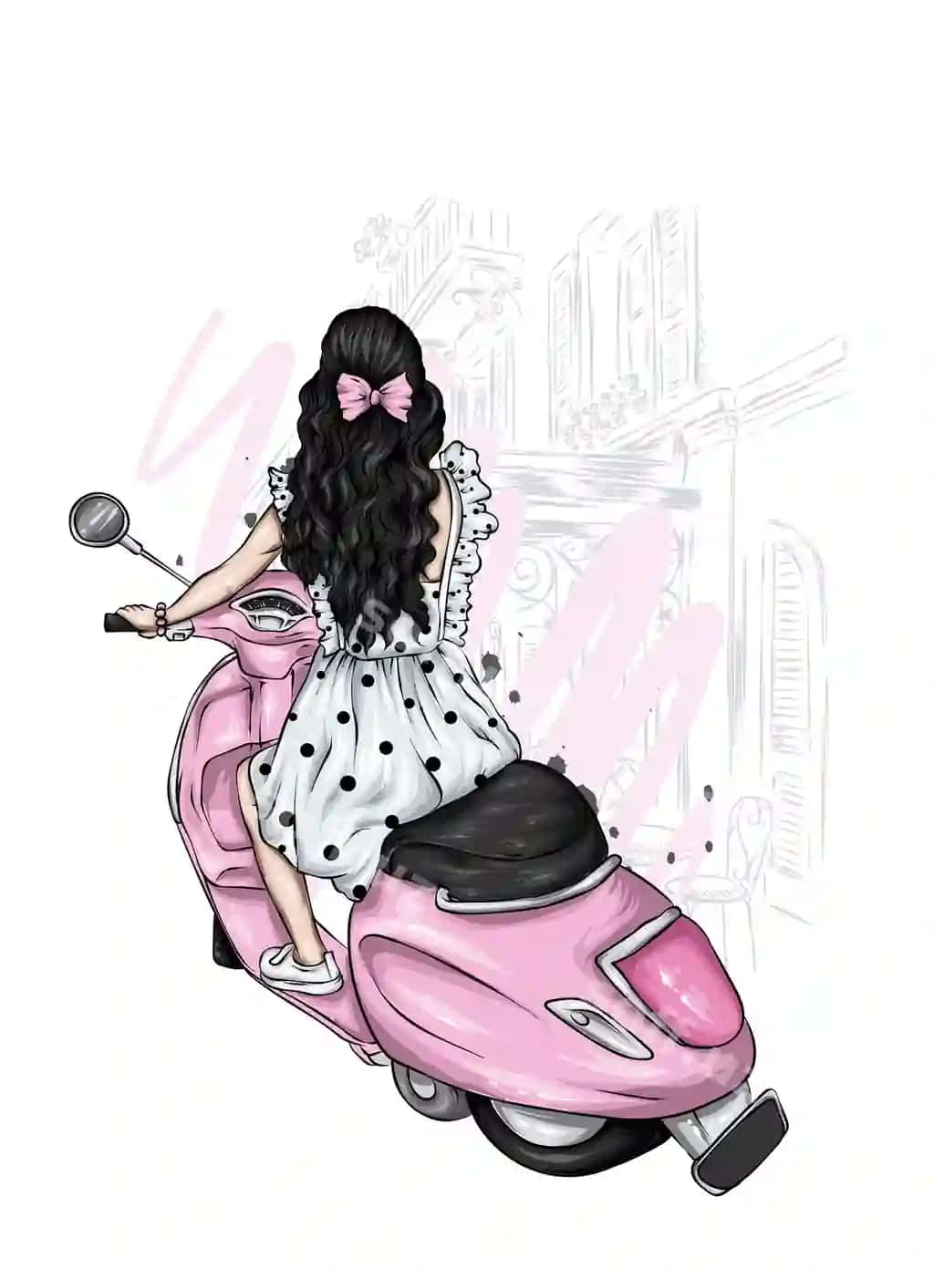 Go'zal qiz stilli kiyim vintage moped | Beautiful girl stylish dress vintage moped