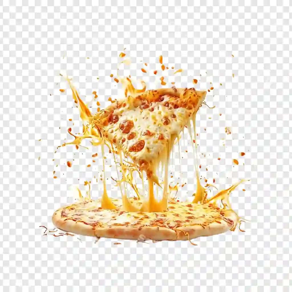 Regina uslubi pitsa kesilgan shaffof fonda ajraltirilgan | Regina style pizza pizza sliced isolated transparent background
