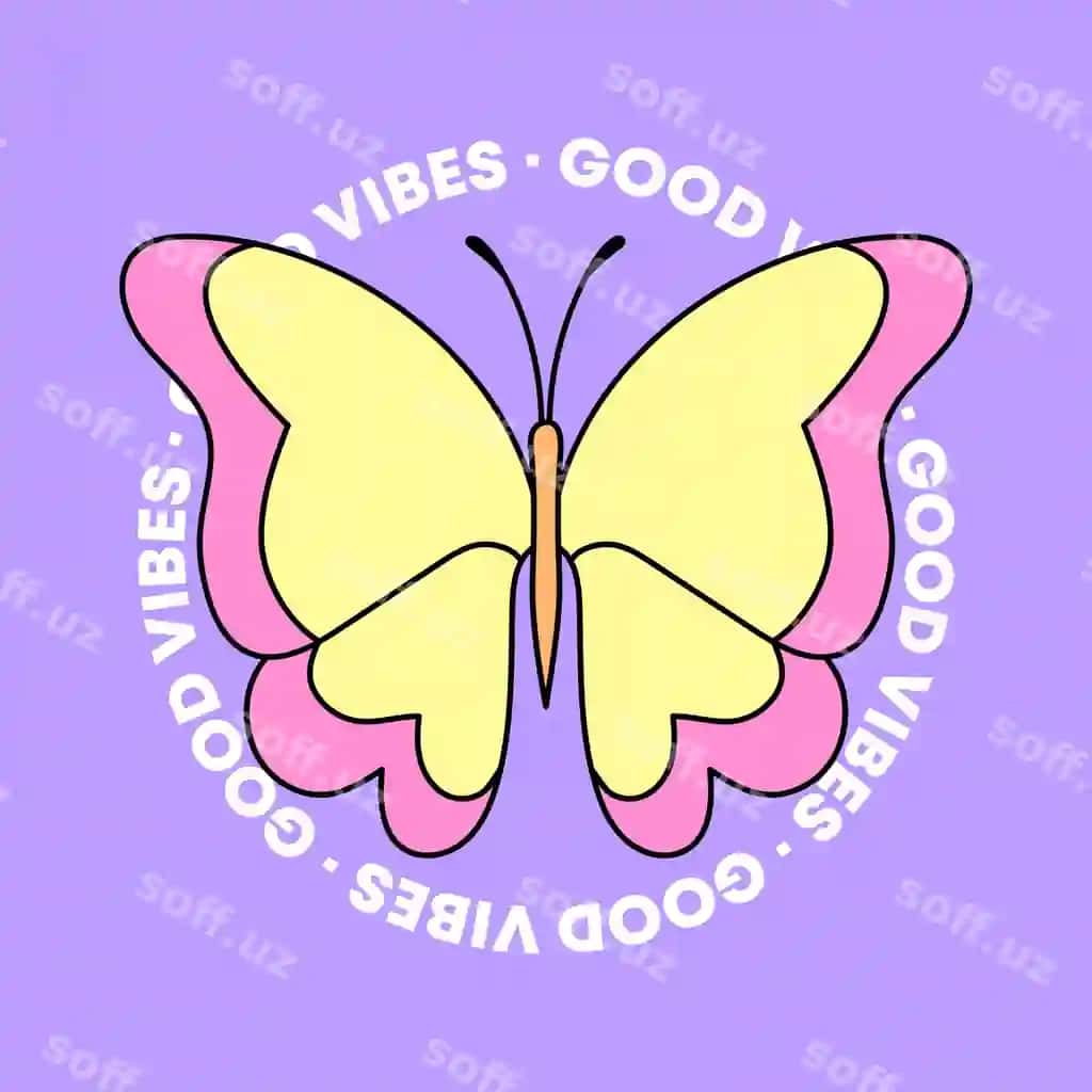 Yaxshi energiya monstr bosmasi futbolkalar | Good vibes butterfly print tshirts