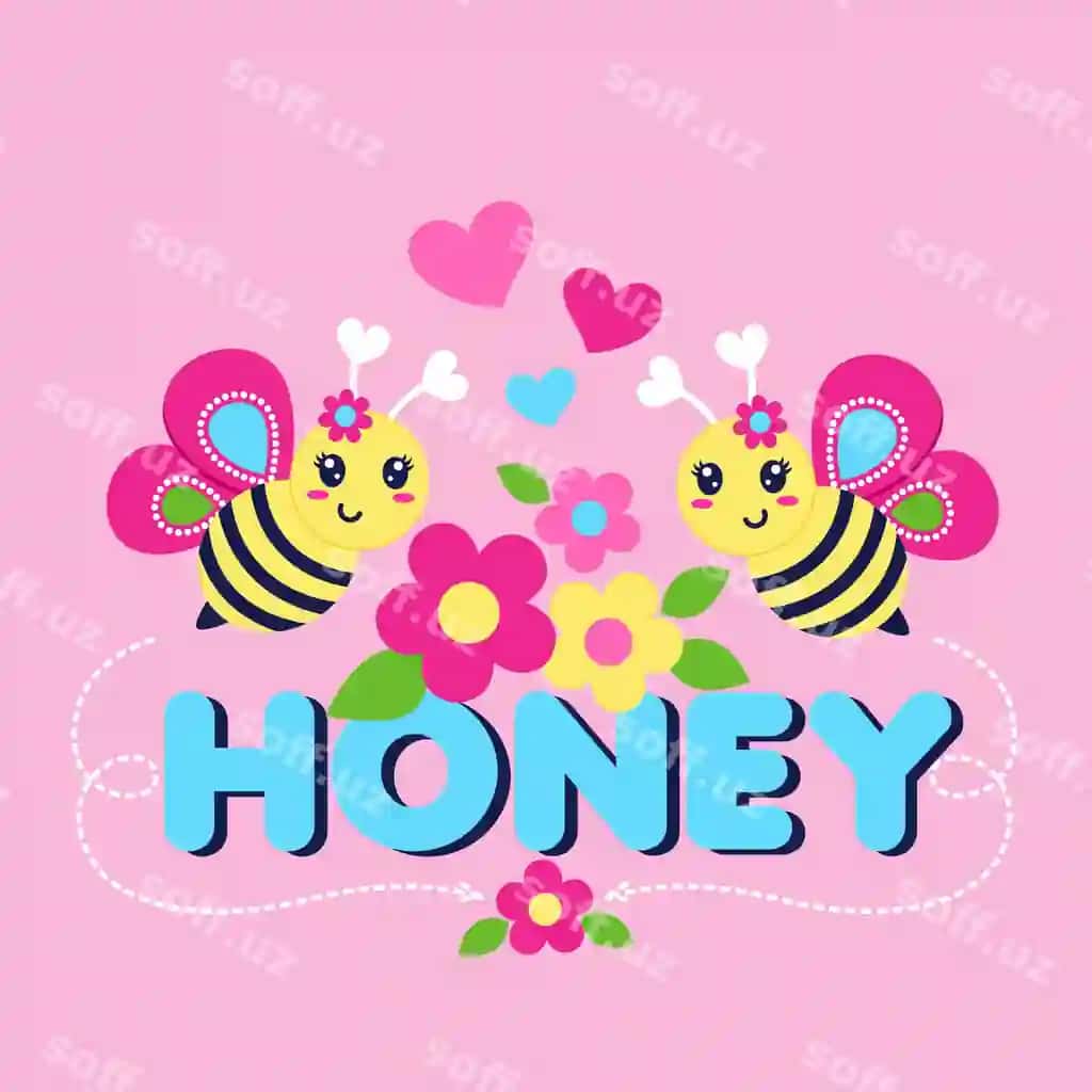 Baxtli arılar go'zal gul bog' vektor illustratsiyasi | Happy bees beautiful flower garden vector illustration