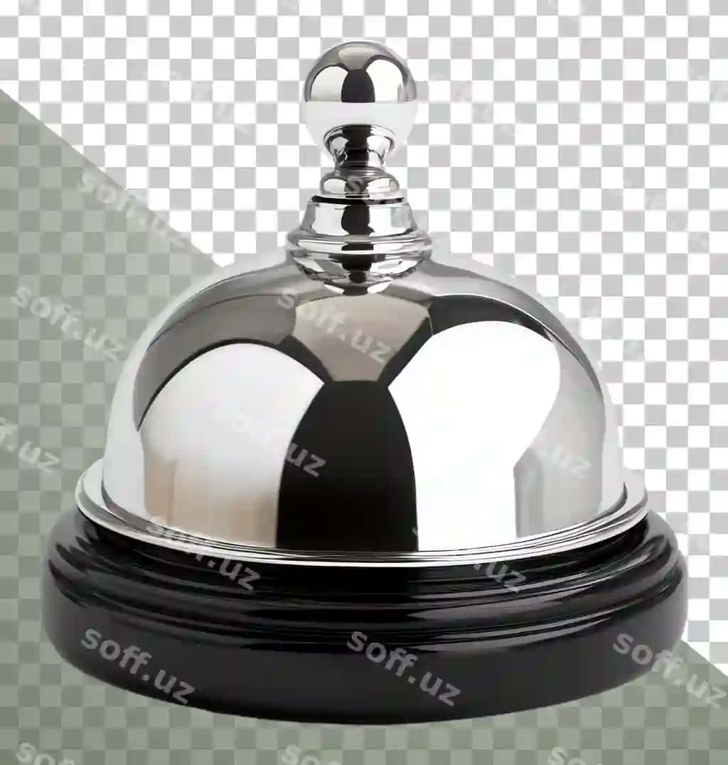 PNG kumush qo'ng'iroq qora yog'och asos | Png silver bell black wood base
