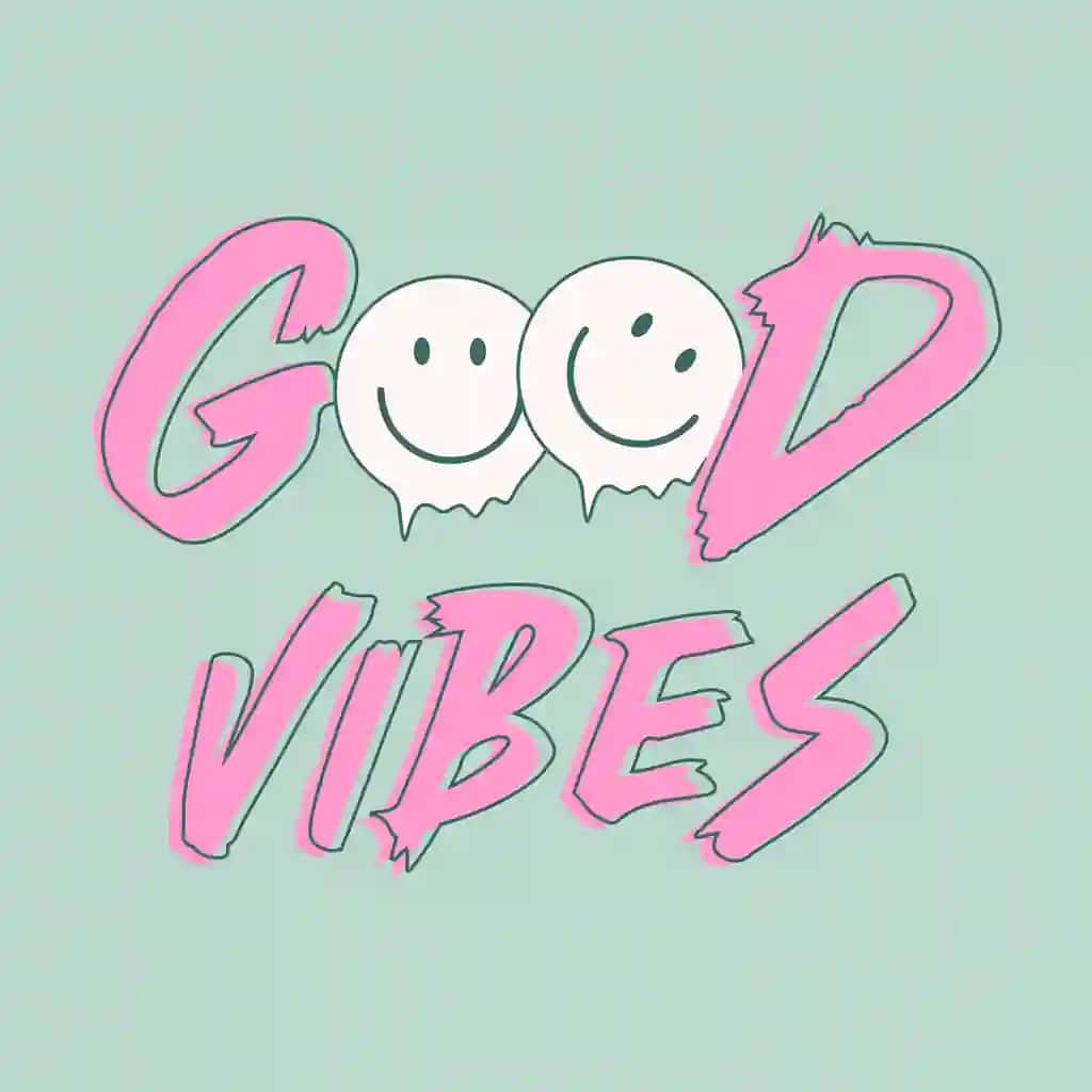 Yaxshi vibesmodern zamonaviy motivatsion tirnoq tipografiya shiori vektori | Good vibesmodern stylish motivational quotes typography slogan vector