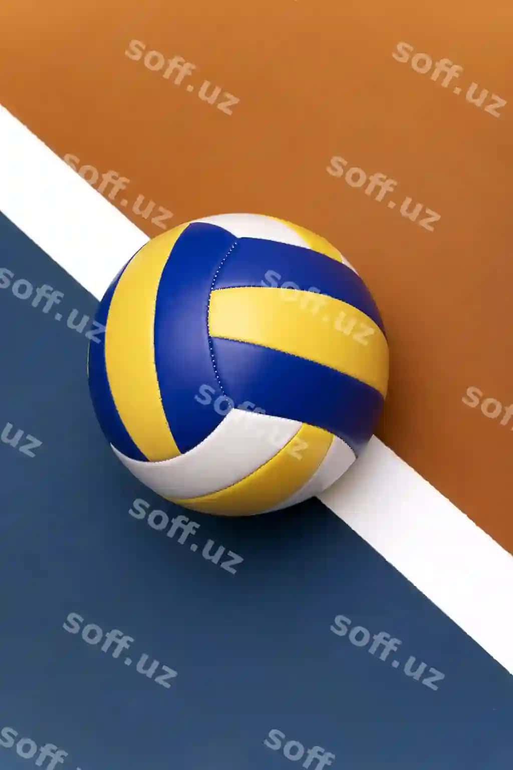 Yuqoridan ko'rinishdagi voleybol bino ichidagi natyurmort | Top view volley ball indoors still life