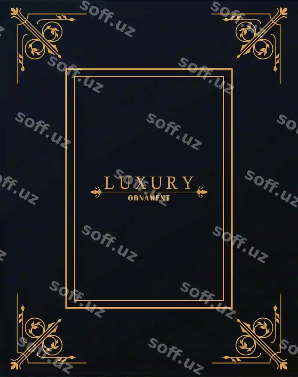 Hasharot oltin rangli ramka viktoriya uslubida qora fonda | Luxury frame golden with victorian style black background