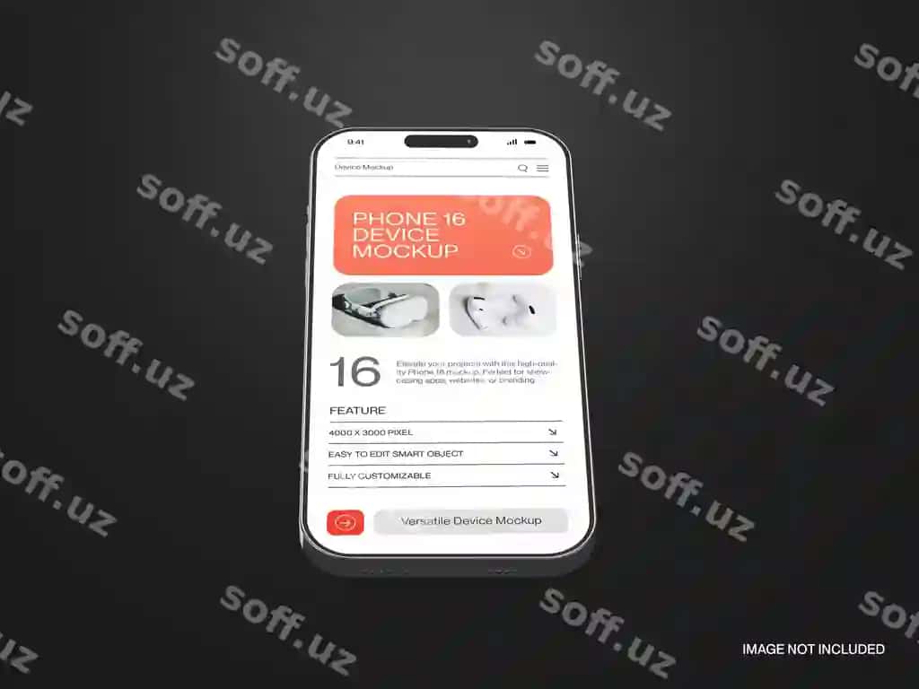 Smartfon 16 Brend Mockup | Smartphone 16 branding mockup
