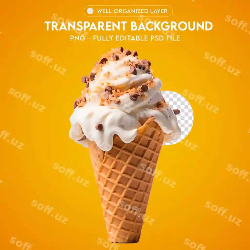 PSD muzza shirinlik PNG shaffof | Psdicecream cone png transparent