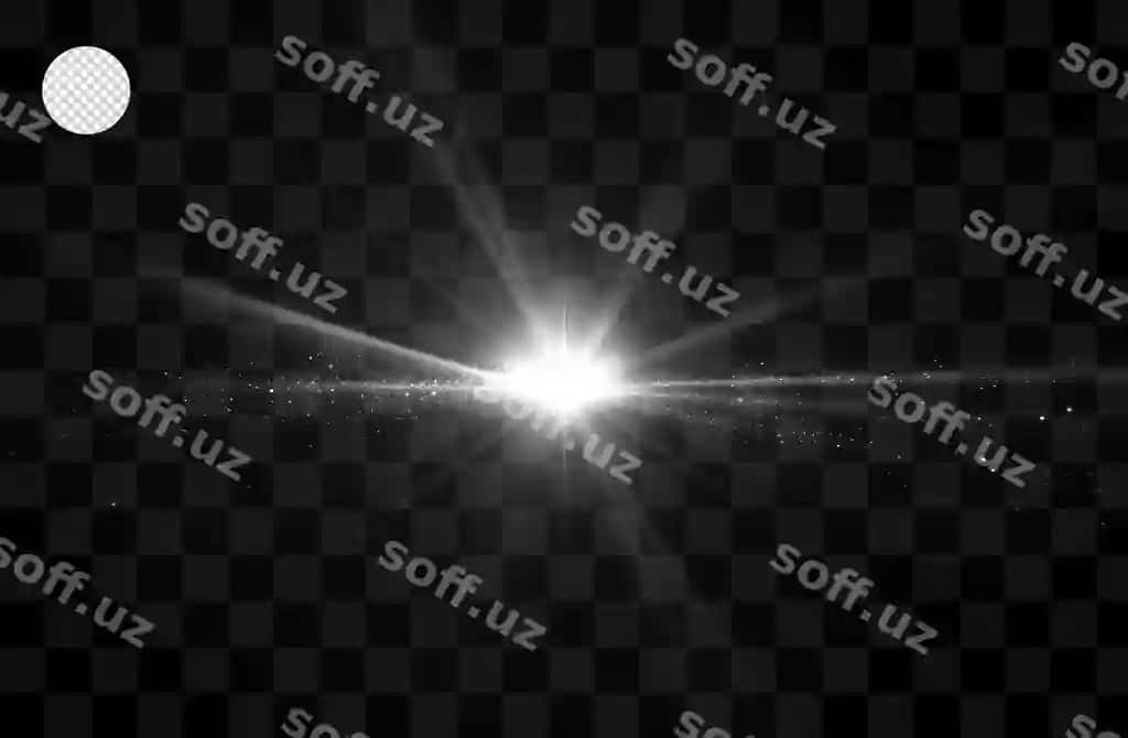 Oq nur chambar bilan shaffof orqa fonda | White light with sparkles transparent background