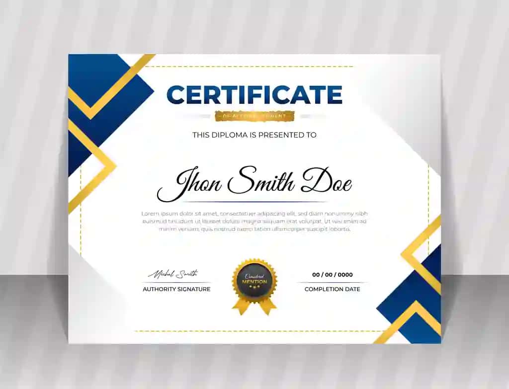 Gradient zamonaviy hashamatli diplom sertifikati dizayn shabloni | Gradient modern luxury diploma certificate design template