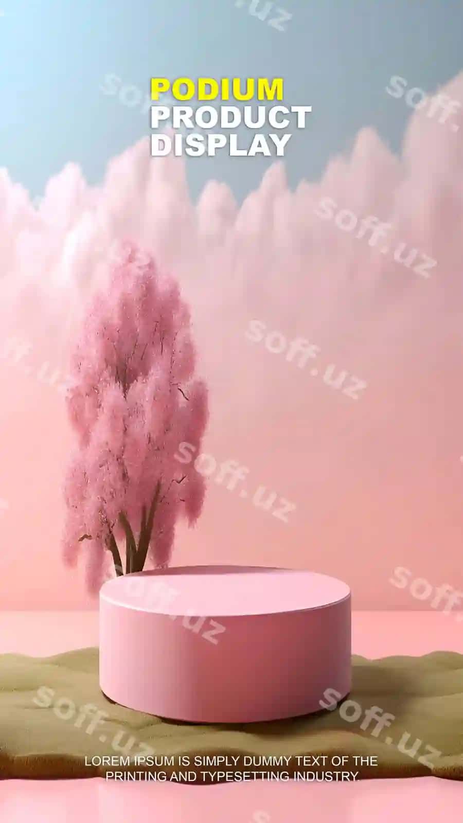 Sahna podium mahsuloti namoyishi tabiiy sahna displeyi maket shou mahsuloti | Scene podium product display natural stage display mockup show product