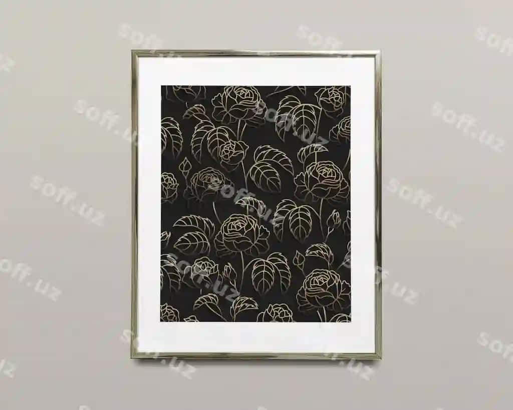 Oltin rasm ramkasi namuna illustratsiyasi | Gold picture frame mockup illustration