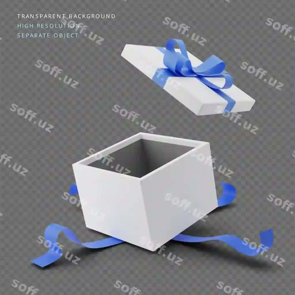 Ochiq hayronlik qutichasi 3D illustratsiyasi | Open surprise box 3d illustration
