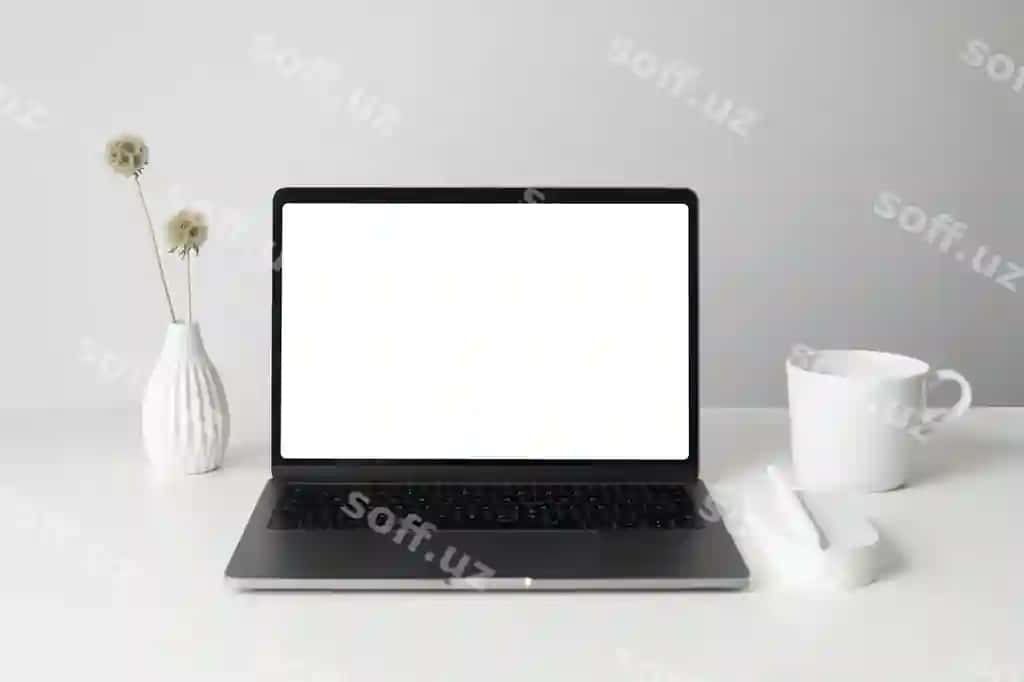 Zamonaviy noutbukning maketi | Modern laptop mock up arrangement