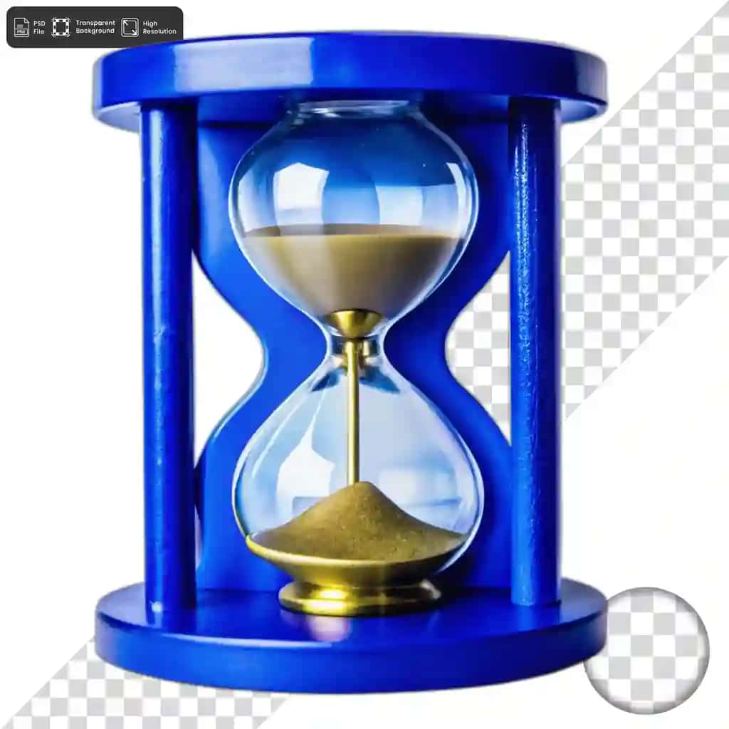 Qum tushayotgan moviy qum soati | Blue hourglass with sand falling