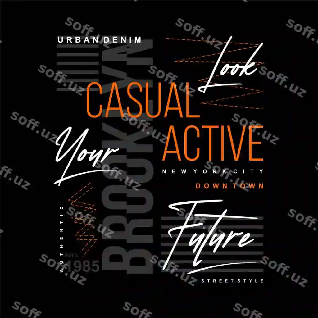 Brooklyn kasual faol grafik tipografiya vektor bosma | Brooklyn casual active graphic typography vector print