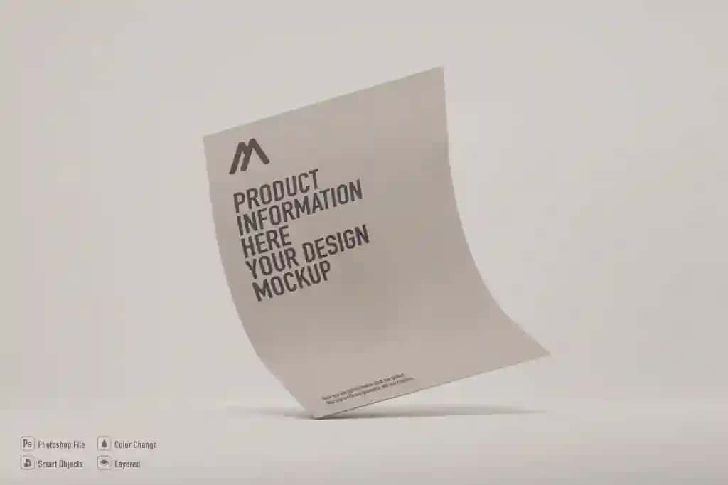 Yumshoq rangdagi qog'oz varag'i maketi | Paper sheet mockup soft color