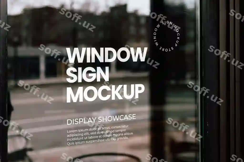 Oyna belgisi mockup | Window sign mockup 2