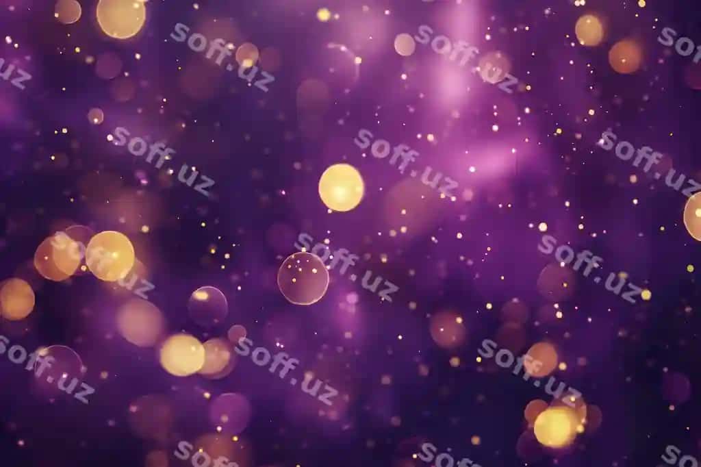 Binafshe orqa fonda oltin yorqinliklar bilan | Purple background with golden lights